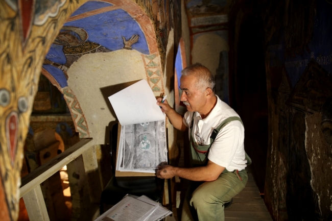 Bin yıllık freskleri Türk ve İtalyan uzmanlar restore ediyor